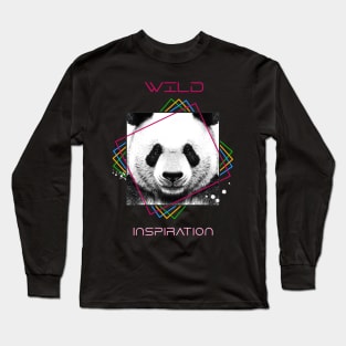 Panda Bear Wild Nature Animal Illustration Art Drawing Long Sleeve T-Shirt